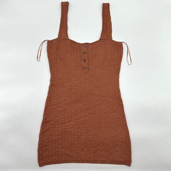 Free People Beach Short N Sweet Size Large Ambered Coral Sweater Minidress NWOT - Picture 2 of 13
